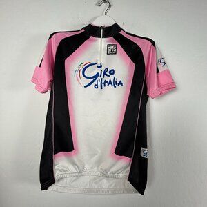 Santini Giro DItalia Womens Pink/Black Short Sleeve Cycling Jersey XL Italy Made